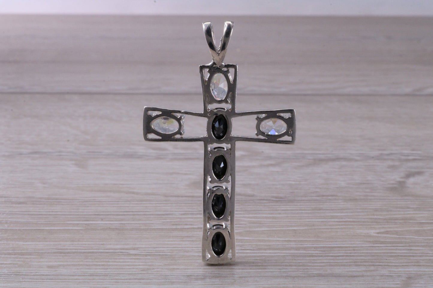 Sterling Silver C Z set Cross Necklace