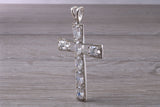 Sterling Silver C Z Set Cross Necklace