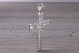 Sterling Silver C Z Set Cross Necklace