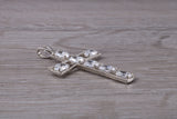 Sterling Silver C Z Set Cross Necklace