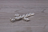 Sterling Silver C Z Set Cross Necklace