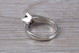 Amethyst ring, sterling silver set with Princess cut Amethyst Cubic Zirconia, Ideal promise, dress engagement ring