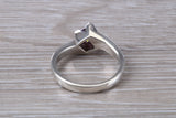 Amethyst ring, sterling silver set with Princess cut Amethyst Cubic Zirconia, Ideal promise, dress engagement ring