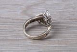 Dressy real Diamond look ring, sterling silver set with diamond look Cubic Zirconia, Ideal promise, dress engagement ring