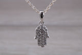Sterling Silver C Z set Hamsa Necklace