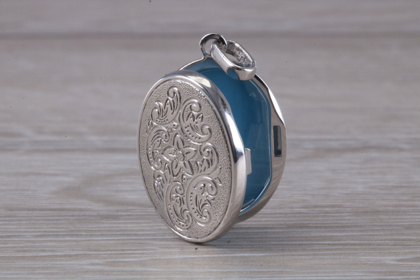 Sterling silver Oval Hand Engraved Locket