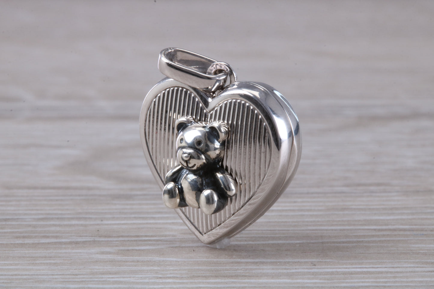 Sterling Silver Teddy Bear Locket Necklace