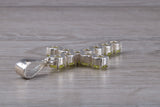Sterling Silver Peridot C Z set Cross necklace