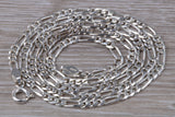 Silver Heavy 18 inch Long Figaro Chain