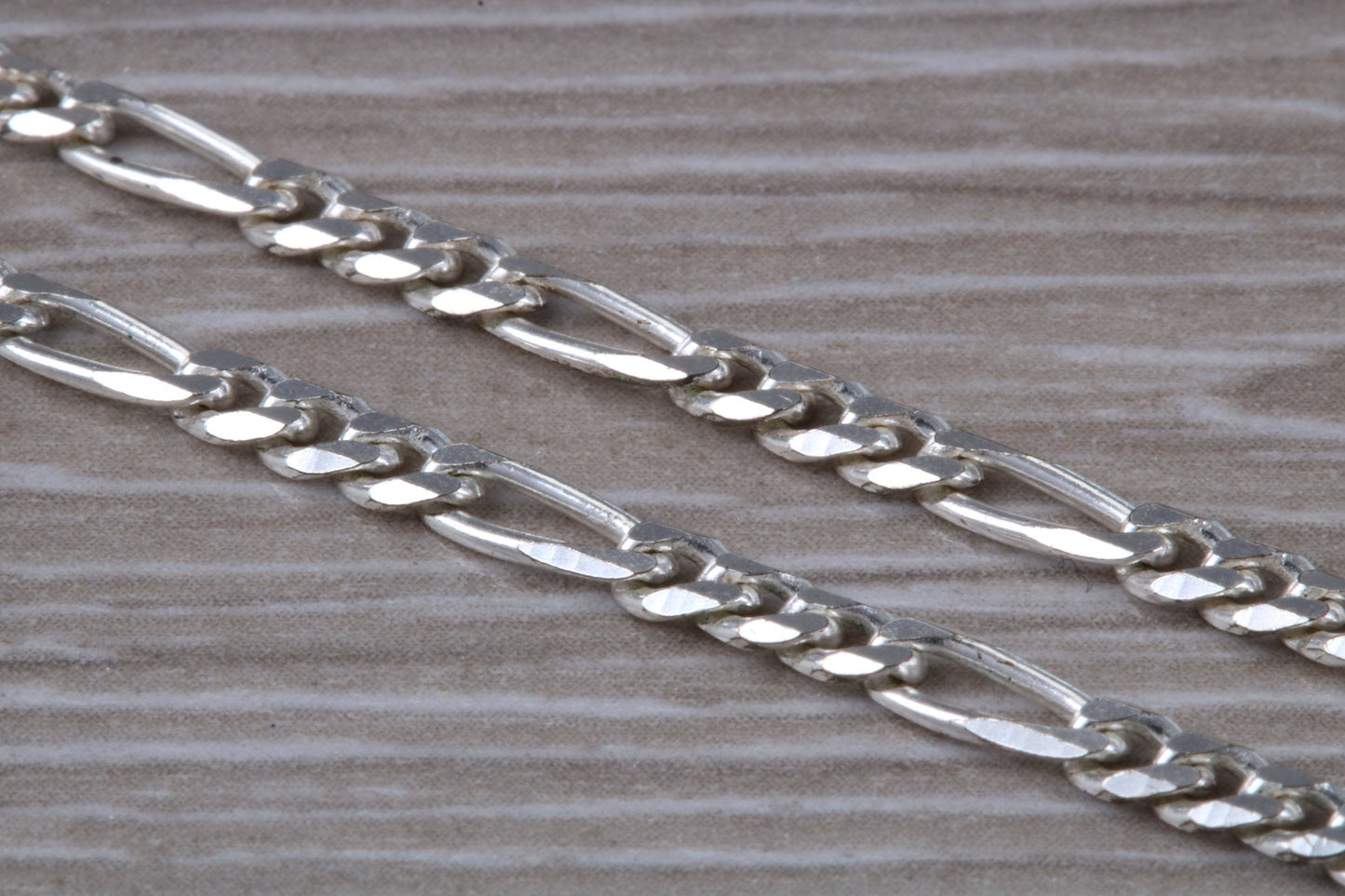 Silver Heavy 18 inch Long Figaro Chain