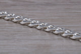 Diamond Cut Curb Chain. Silver chain with diamond cut links