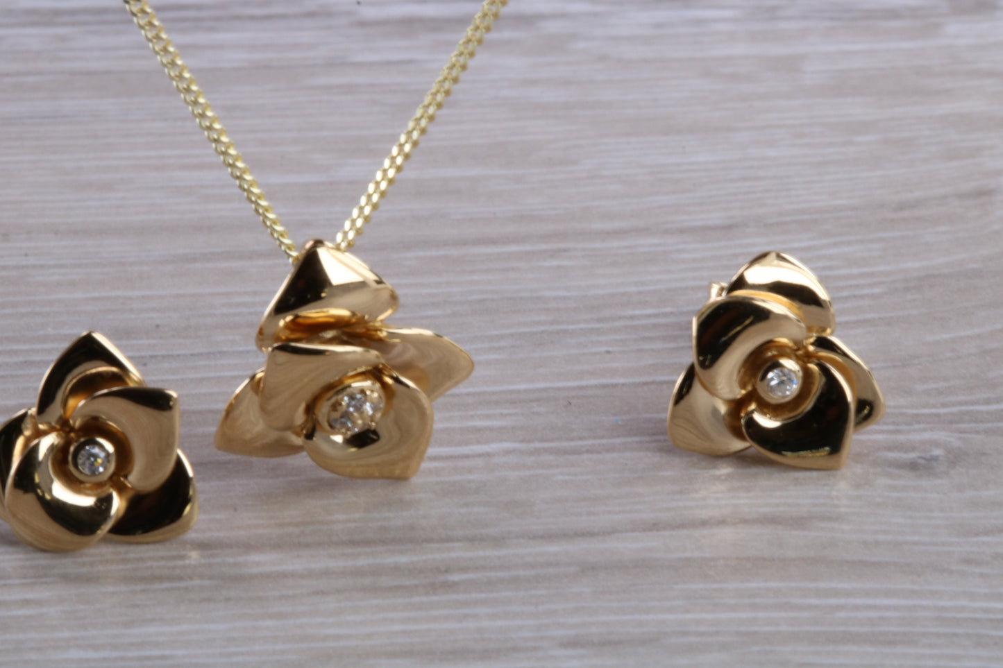 Diamond White CZ set Necklace and Matching Earrings Set