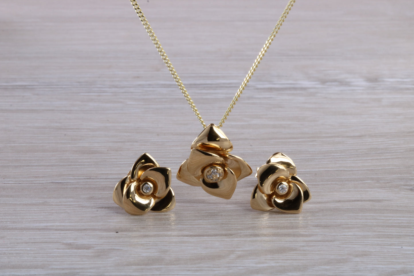 Diamond White CZ set Necklace and Matching Earrings Set