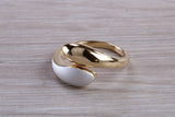 Two Tone Abstract ring, made from 925 grade Sterling Silver and further 18ct Yellow Gold and Rhodium Plated