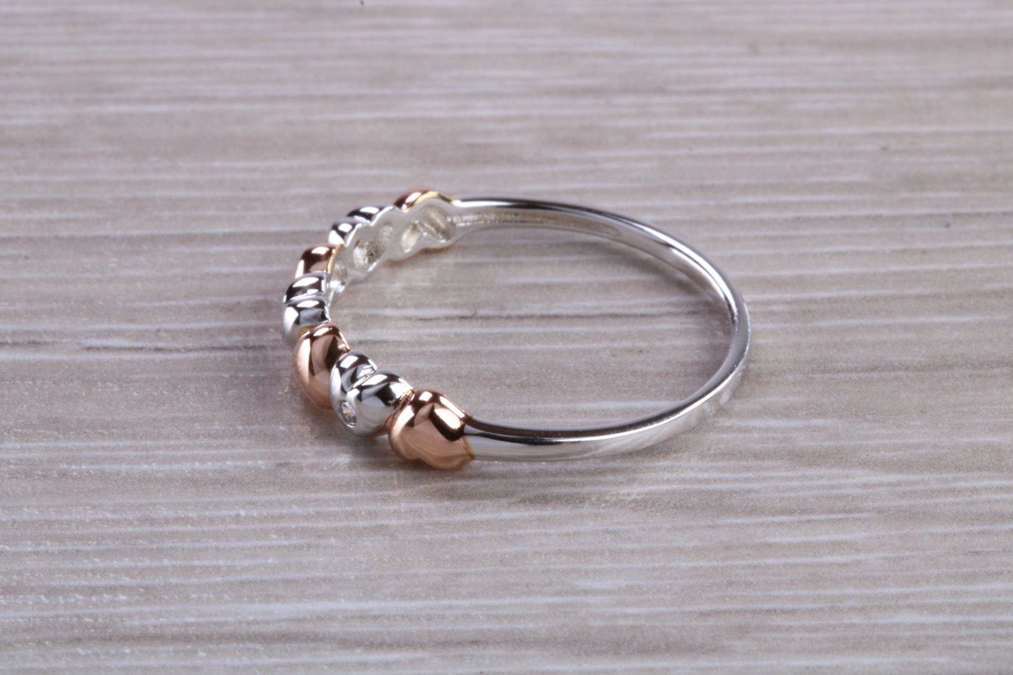 Love Hearts ring solid sterling silver with two tone 18ct gold plating. Perfect gift for any occasion