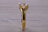 Large Two ct size Diamond White C Z ring, Beautiful and absolutely stunning ring, Sterling Silver with 18ct Yellow Gold Plating