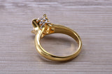 Large Two ct size Diamond White C Z ring, Beautiful and absolutely stunning ring, Sterling Silver with 18ct Yellow Gold Plating