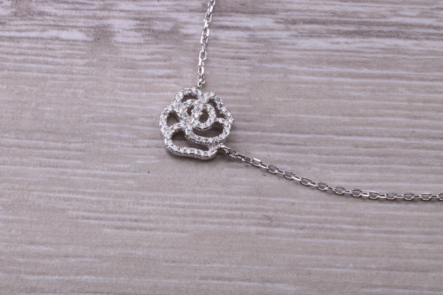 Sterling Silver C Z set Dressy Necklace