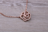 Sterling Silver C Z set Dressy Rose Gold Necklace