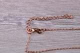 Sterling Silver C Z set Dressy Rose Gold Necklace