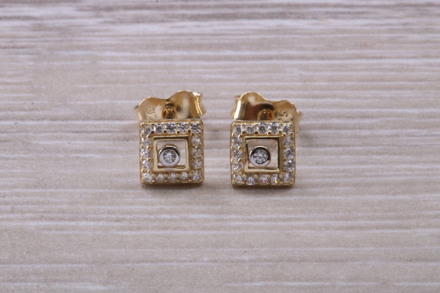 9ct yellow Gold Matching Stud Earrings, Necklace and Ring