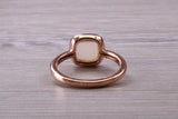 Beautiful Cabochon cut Moonstone ring, solid chunky ring, made from solid 9ct Rose Gold, British hallmarked, natural Moonstone