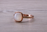 Beautiful Cabochon cut Moonstone ring, solid chunky ring, made from solid 9ct Rose Gold, British hallmarked, natural Moonstone