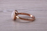 Beautiful Cabochon cut Moonstone ring, solid chunky ring, made from solid 9ct Rose Gold, British hallmarked, natural Moonstone