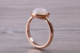 Beautiful Cabochon cut Moonstone ring, solid chunky ring, made from solid 9ct Rose Gold, British hallmarked, natural Moonstone