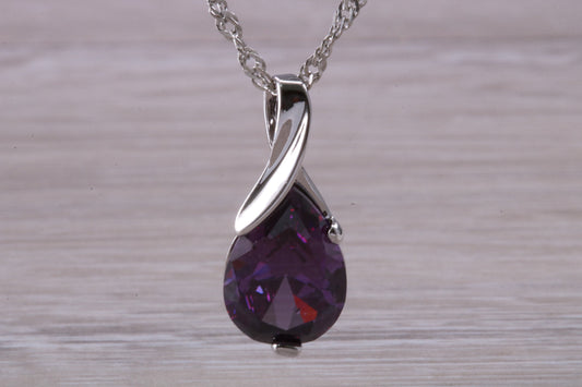 Sterling Silver Dressy Real Amethyst set Necklace