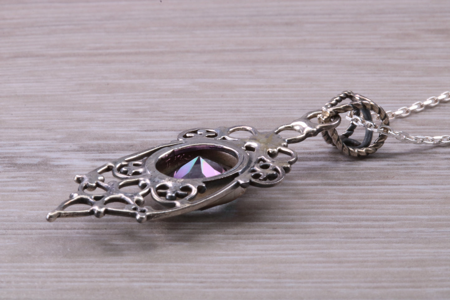Sterling Silver Real Mystic Topaz Necklace