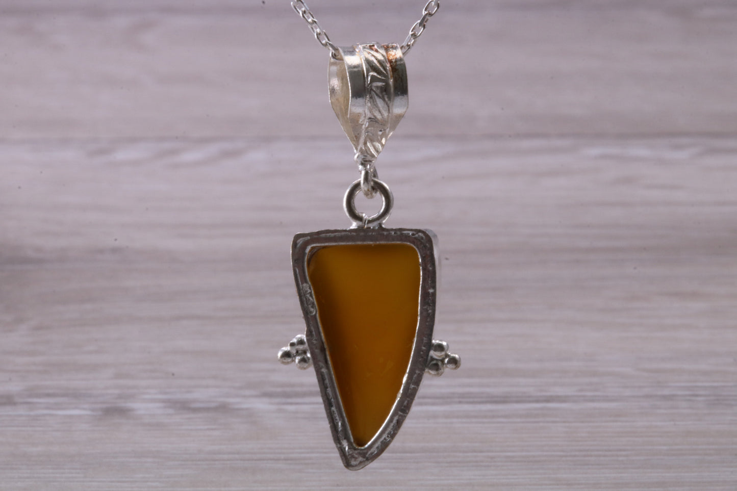 Large Brown Agate Necklace set in Sterling Sterling Silver