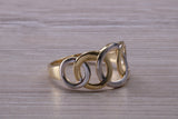 Yellow and White Gold Two Tone Abstract ring, made from solid 9ct Yellow Gold and White Gold, British hallmarked