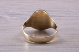Chunky 9ct yellow Gold Signet ring, made from solid 9ct yellow Gold, British hallmarked, Suitable for Ladies and Gents
