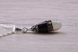 Black Onyx, Mother of Pearl and Marcasite Necklace