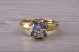 Large Two ct size Diamond White C Z ring, Beautiful and absolutely stunning ring, Sterling Silver with 18ct Yellow Gold Plating