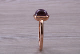 Beautiful Cabochon cut Amethyst ring, solid chunky ring, made from solid 9ct Rose Gold, British hallmarked, natural Amethyst