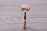 Beautiful Cabochon cut Moonstone ring, solid chunky ring, made from solid 9ct Rose Gold, British hallmarked, natural Moonstone