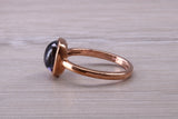 Beautiful Cabochon cut Iolite ring, solid chunky ring, made from solid 9ct Rose Gold, British hallmarked, natural Iolite
