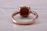 Beautiful Cabochon cut Garnet ring, solid chunky ring, made from solid 9ct Rose Gold, British hallmarked, natural Garnet