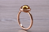 Beautiful Cabochon cut Citrine ring, solid chunky ring, made from solid 9ct Rose Gold, British hallmarked, natural Citrine