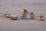 Love Hearts Earrings and Necklace Set, Solid 9ct Yellow Gold