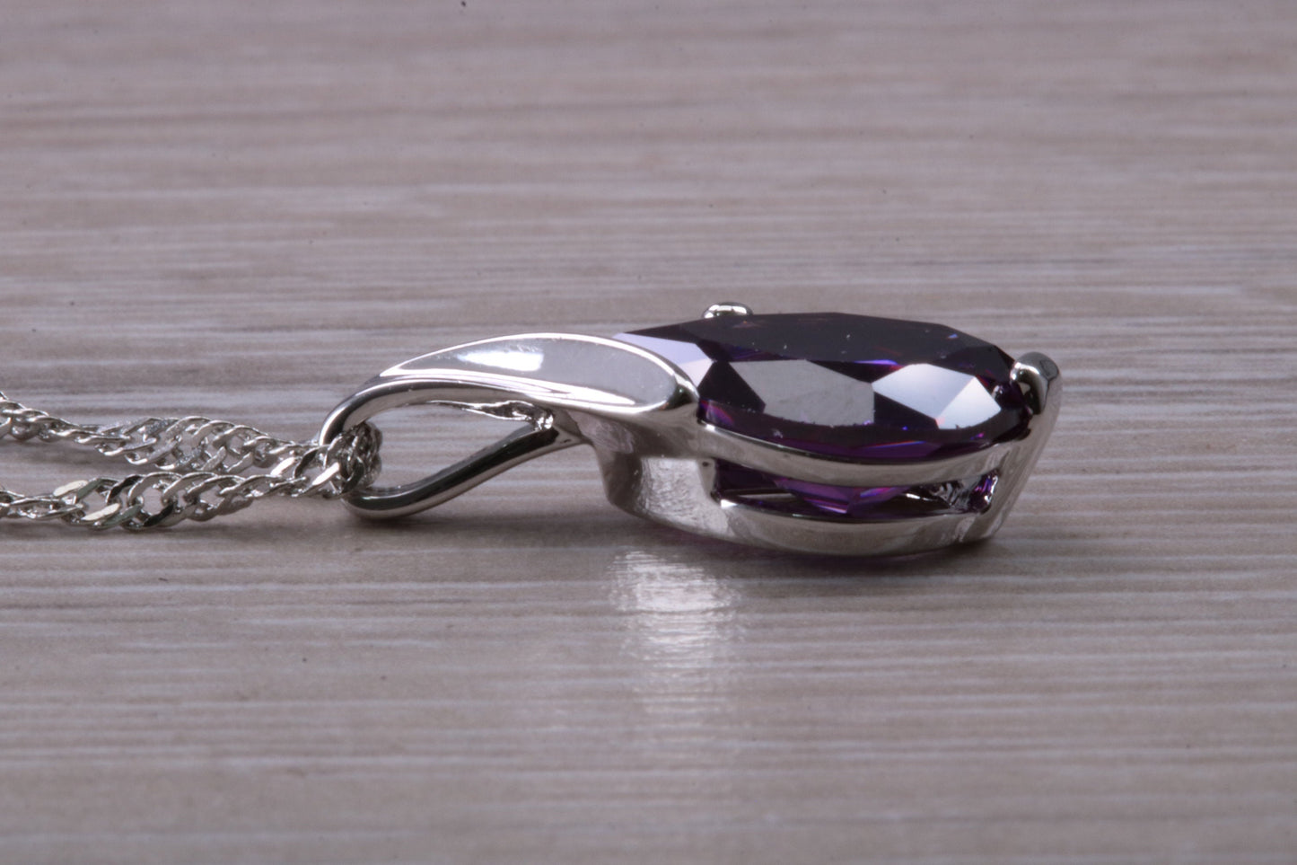 Sterling Silver Dressy Real Amethyst set Necklace