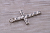 Sterling Silver Love Hearts Cross Necklace