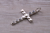 Sterling Silver Love Hearts Cross Necklace