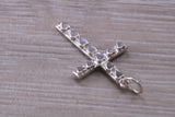 Sterling Silver Love Hearts Cross Necklace