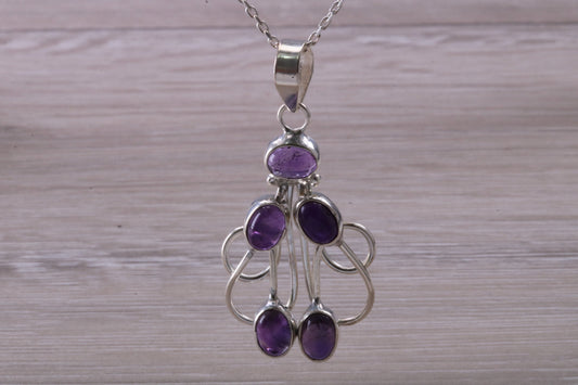 Sterling Silver Dressy real Amethyst Necklace
