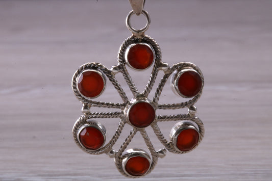 Real Ruby set Chakra Necklace set in Sterling Silver