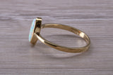9ct Yellow Gold Opal set ring, solid 9ct Gold, British Hallmarked, very fiery oval cut Cultured Opal