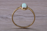 9ct Yellow Gold Opal set ring, solid 9ct Gold, British Hallmarked, very fiery oval cut Cultured Opal